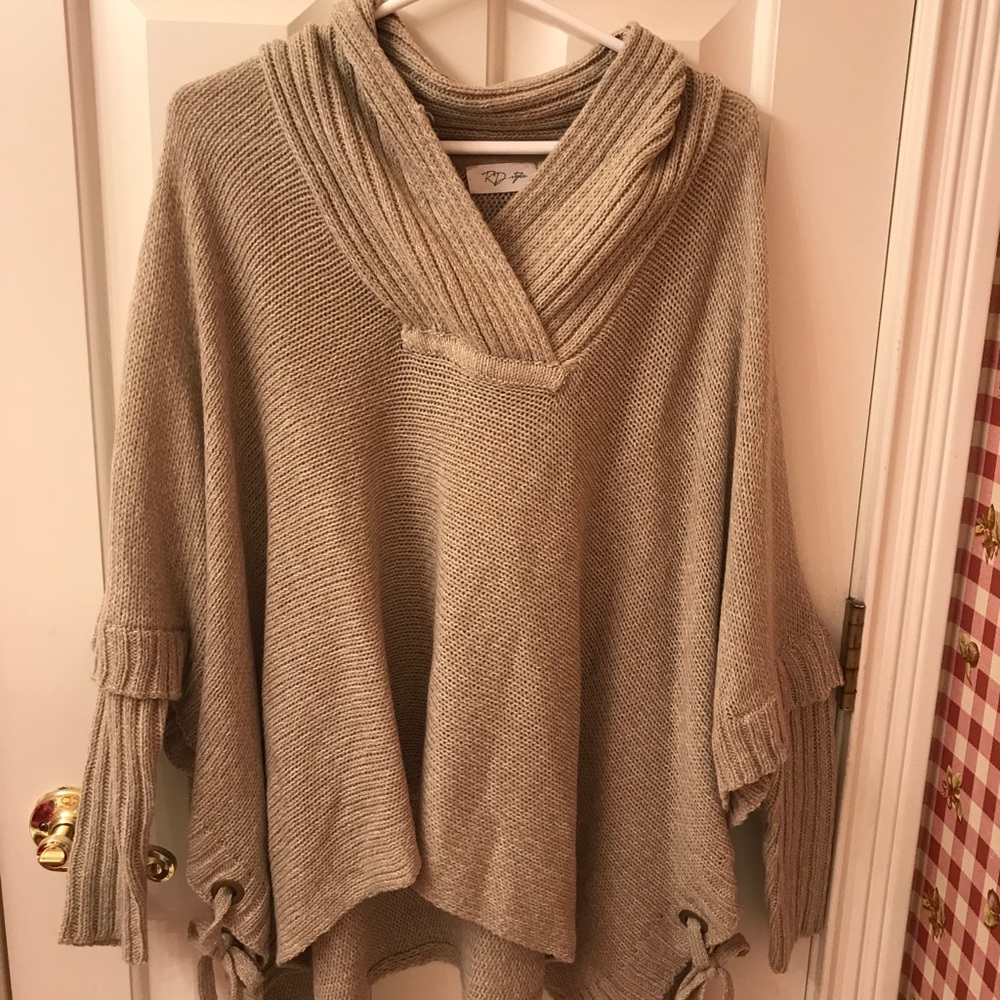 Taupe oversized sweater/poncho